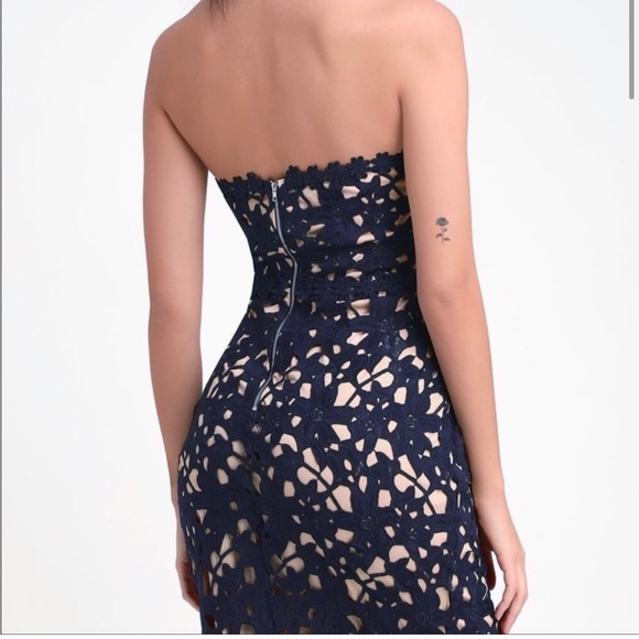 2 for 25$ Lulus strapless bustier sweetheart neckline lace dress - Picture 2 of 2